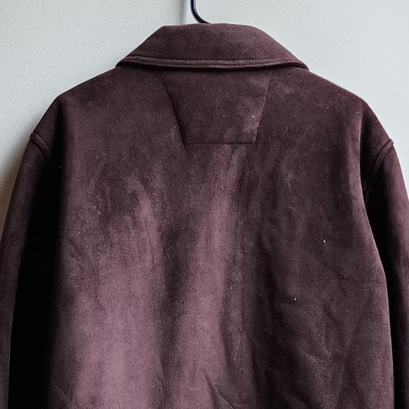 Nautica Brown Faux Micro-Suede Winter Coat Size Large - Picture 14 of 16